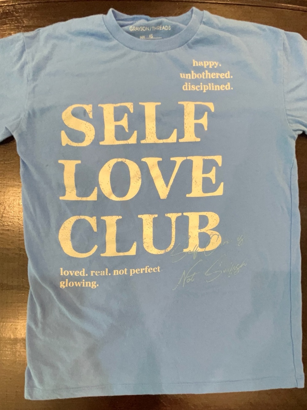 Grayson Threads Blue Tee with Cream Lettering - Picture 2 of 4